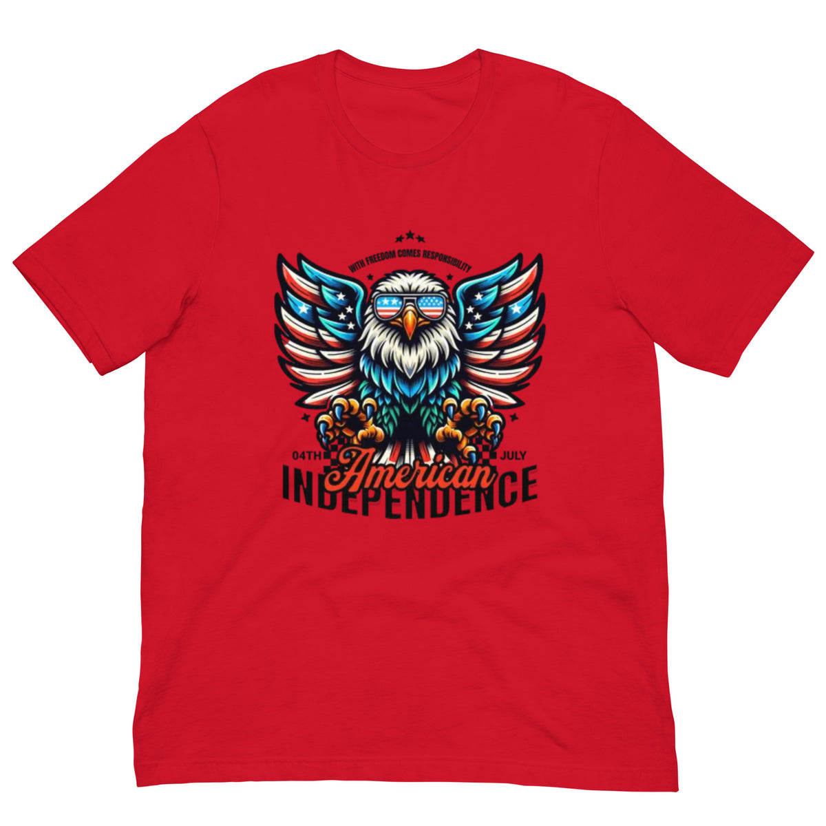 Cartoon Eagle Patriotic T-Shirt - American Eagle T-Shirts