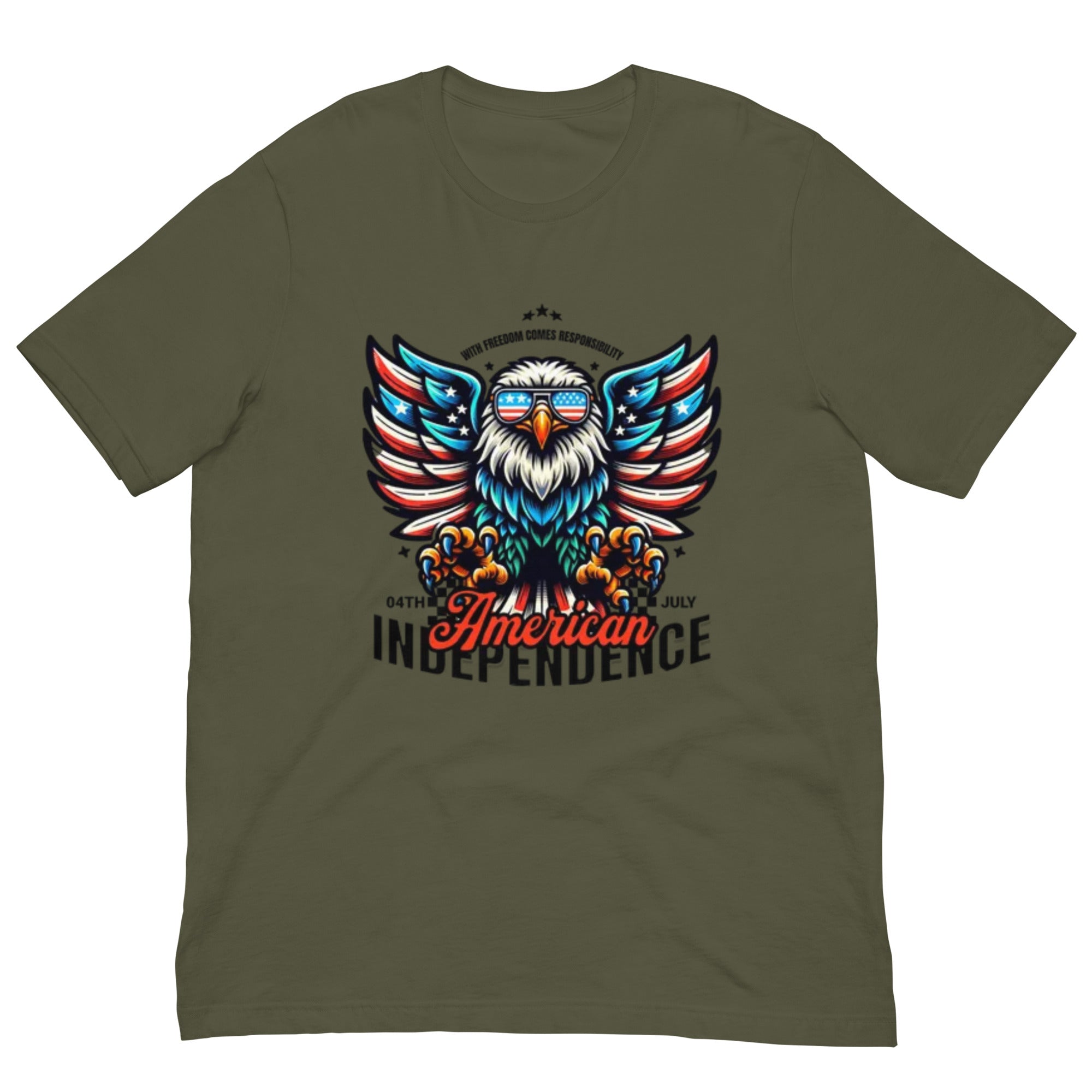 Cartoon Eagle Patriotic T-Shirt - American Eagle T-Shirts